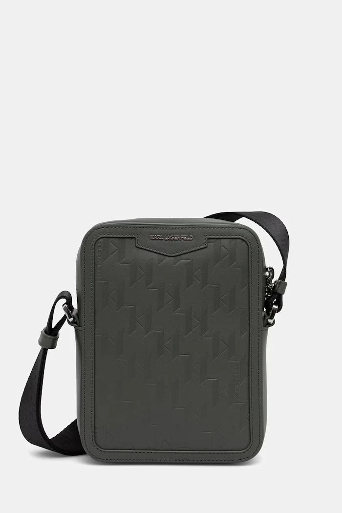 Karl Lagerfeld erkek deri çapraz çanta K/LOOM