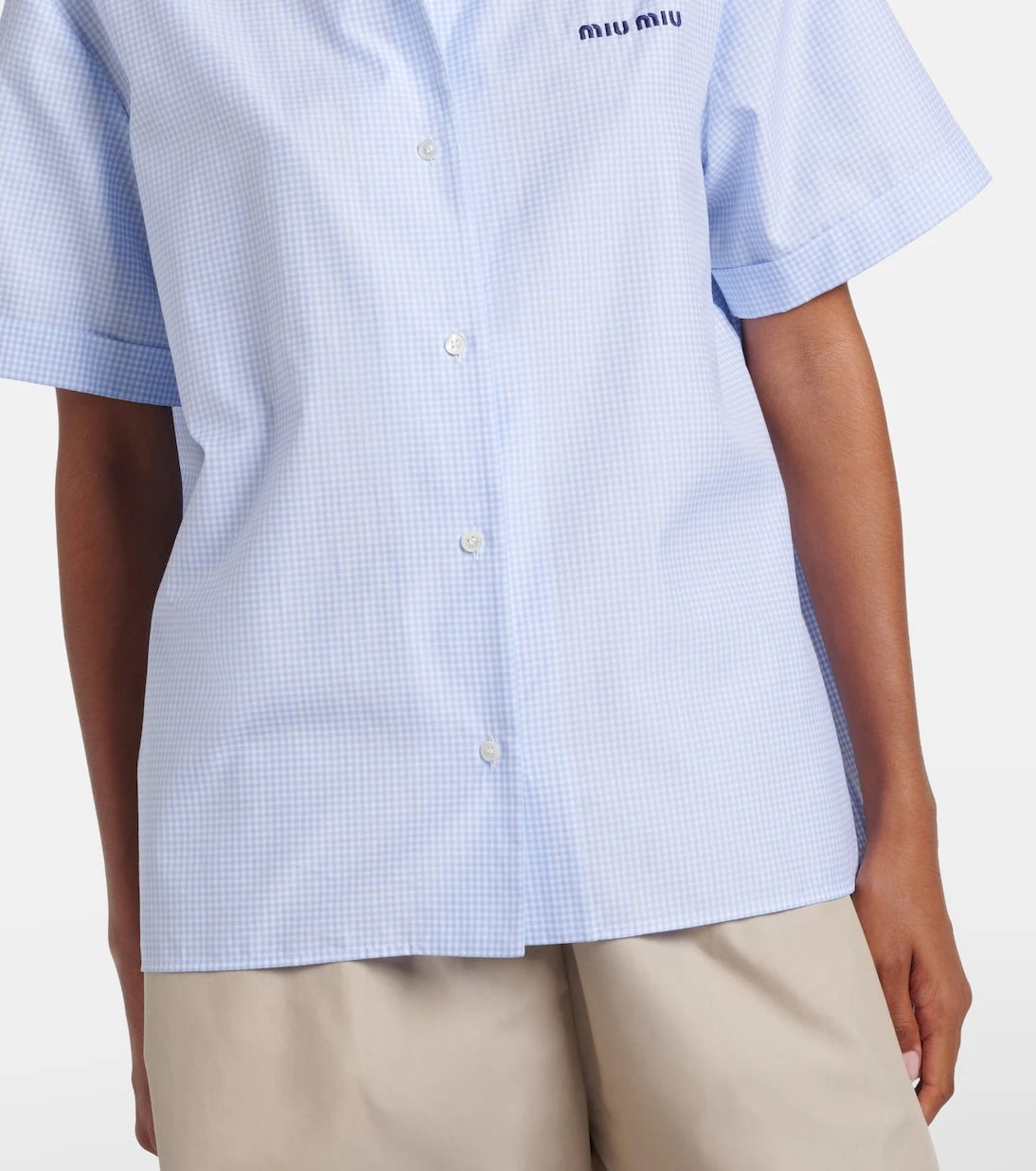 Miu Miu - Gingham cotton poplin shirt