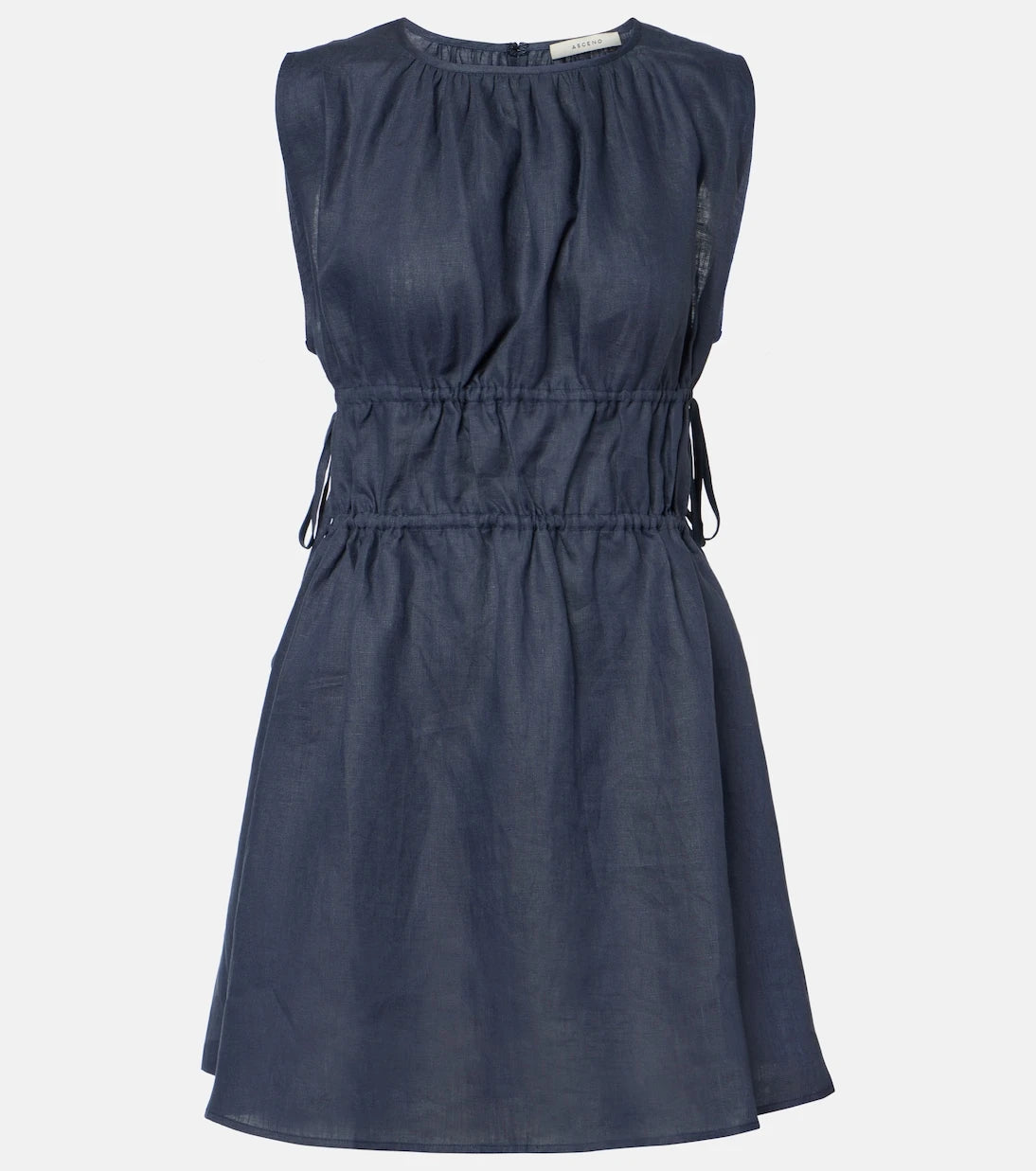 Asceno - Como gathered linen minidress