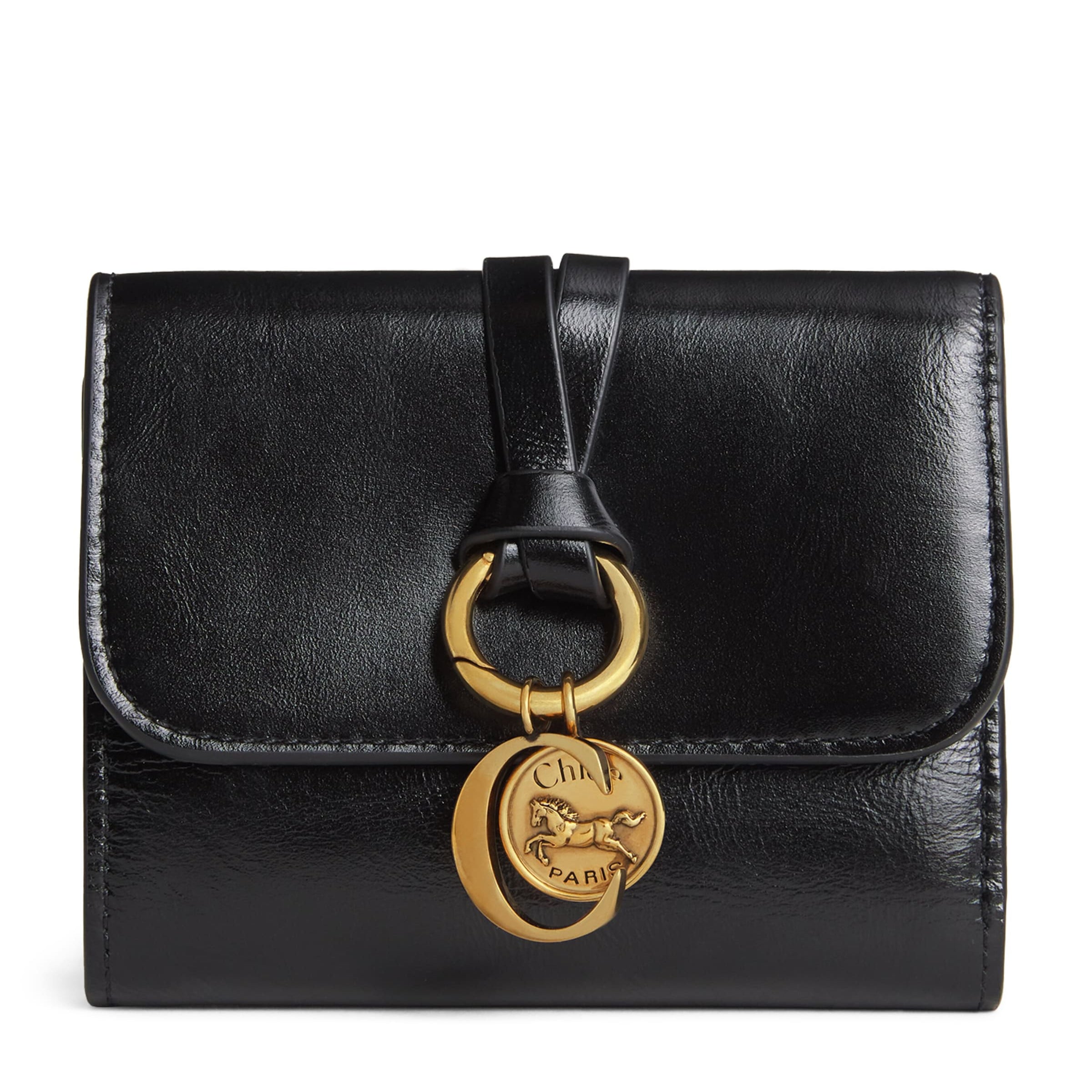 Black Small Calfskin Alphabet Wallet