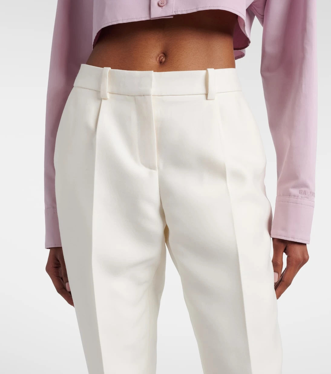 Balenciaga - Yün ve ipek dar kesim pantolon