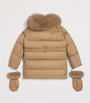 Yves Salomon Enfant Fur-Trim Down Puffer Jacket with Mittens (6 Years)