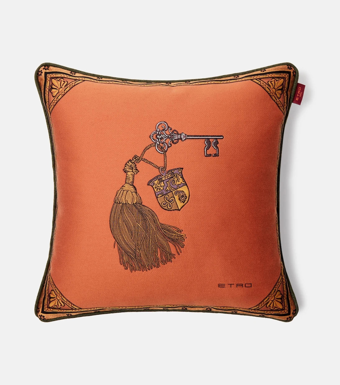 Etro - Herald embroidered cotton-blend cushion