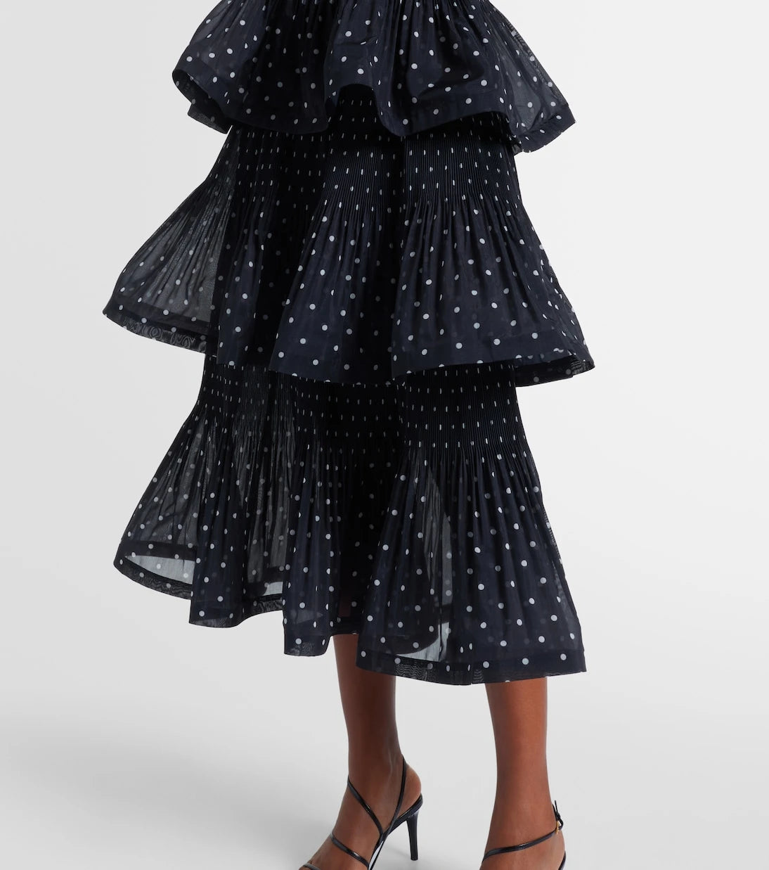 Zimmermann - Polka-dot tiered midi dress