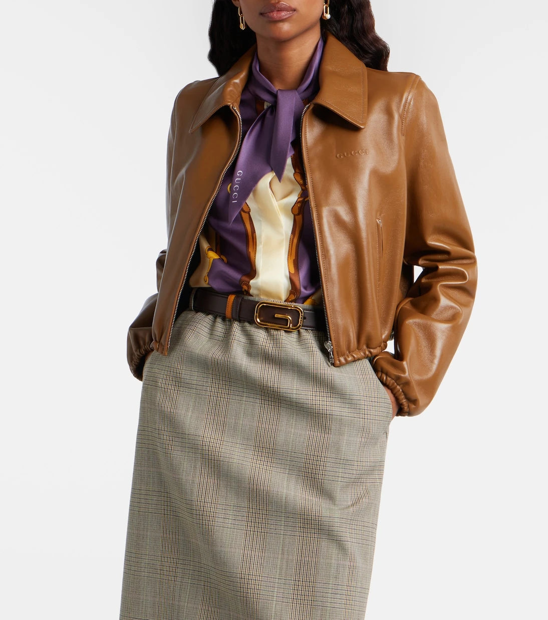 Gucci - Leather bomber jacket