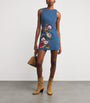 Alice+Olivia Blue Denim Embroidered Mini Dress