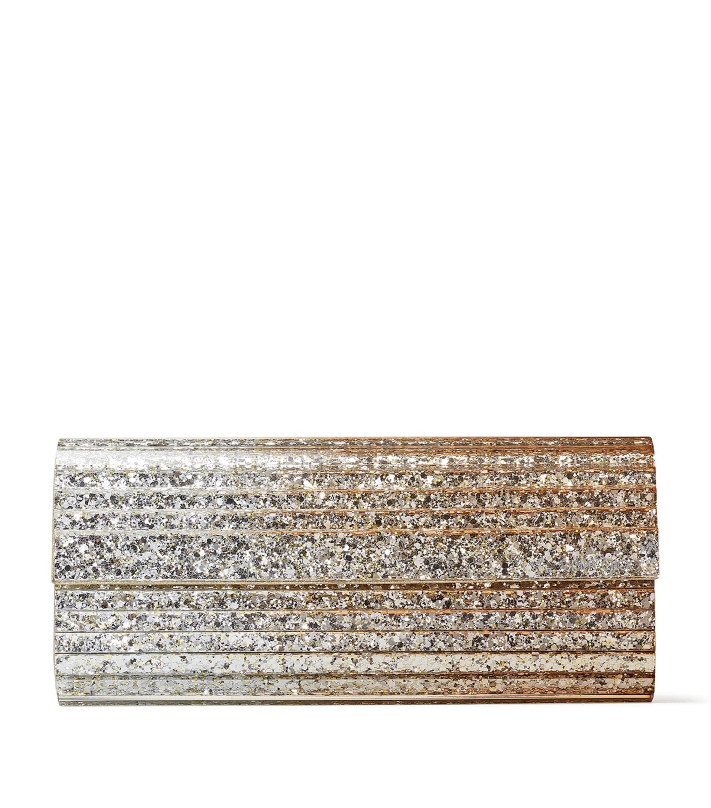 Jimmy Choo Rose Gold Sweetie Glitter Clutch Bag