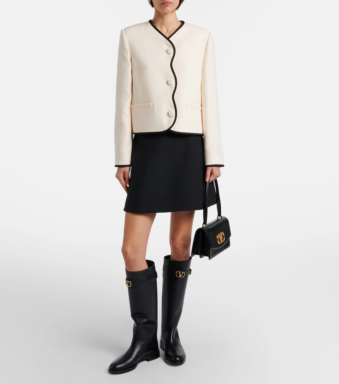 Valentino Garavani - VLogo leather knee-high boots