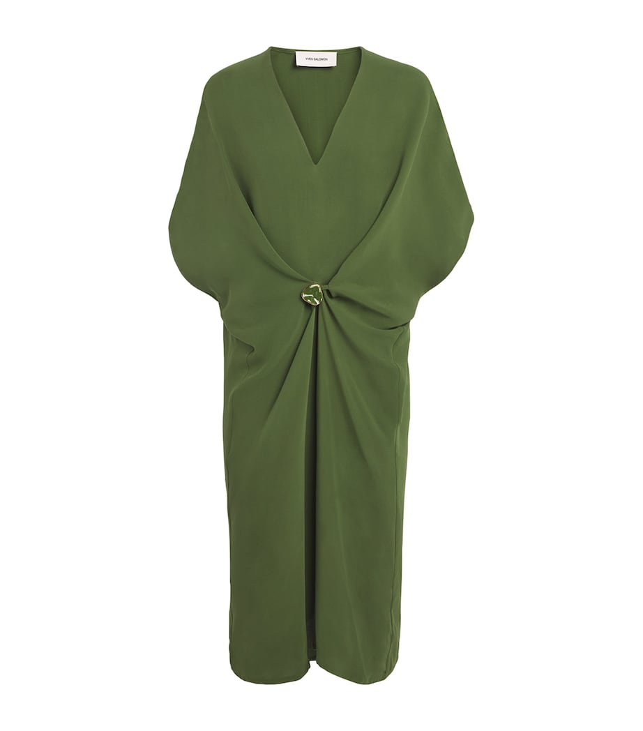 Yves Salomon Green Silk Crepe Dress