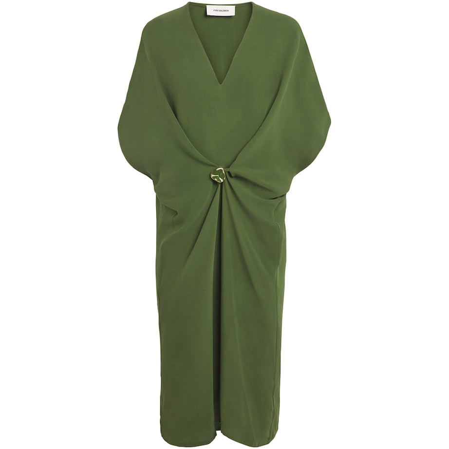 Green Silk Crepe Dress