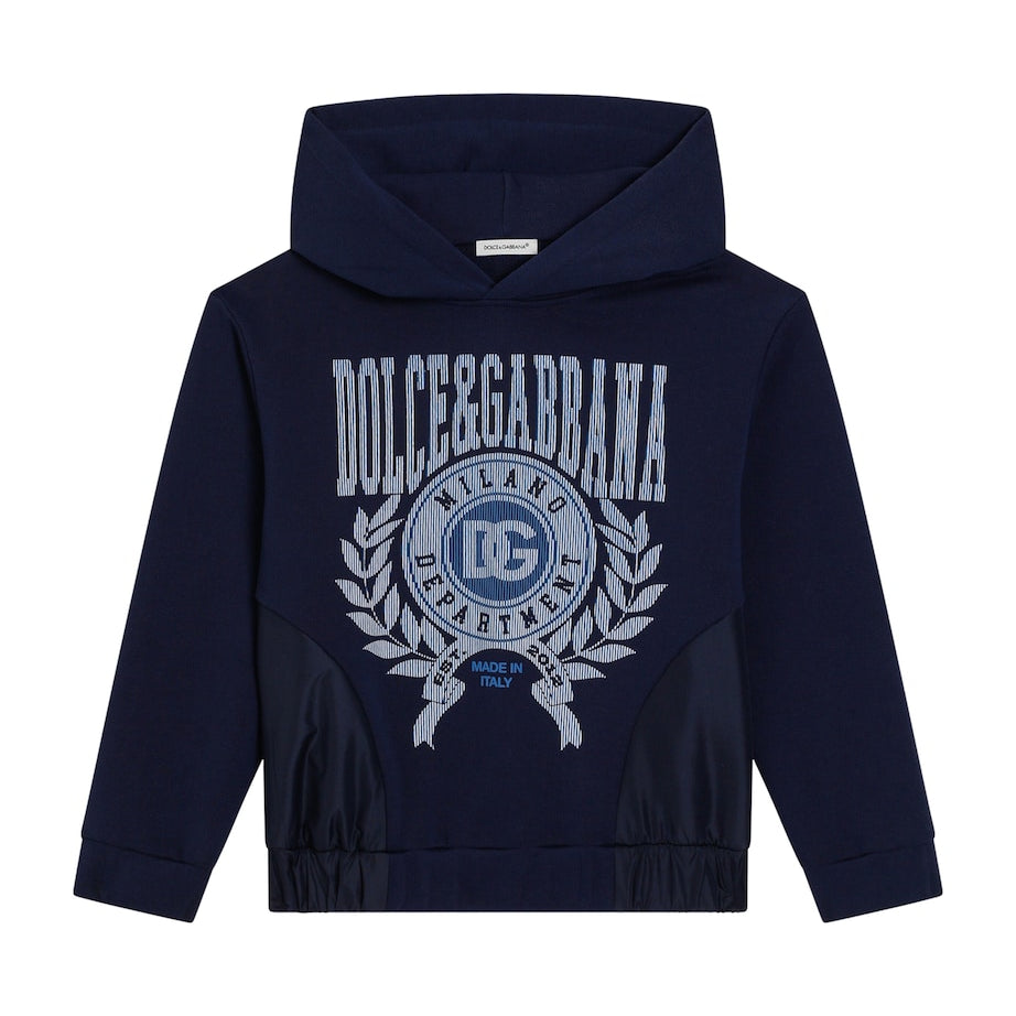 Dolce & Gabbana Kids Cotton-Blend Logo Print Hoodie (8-12 Years)