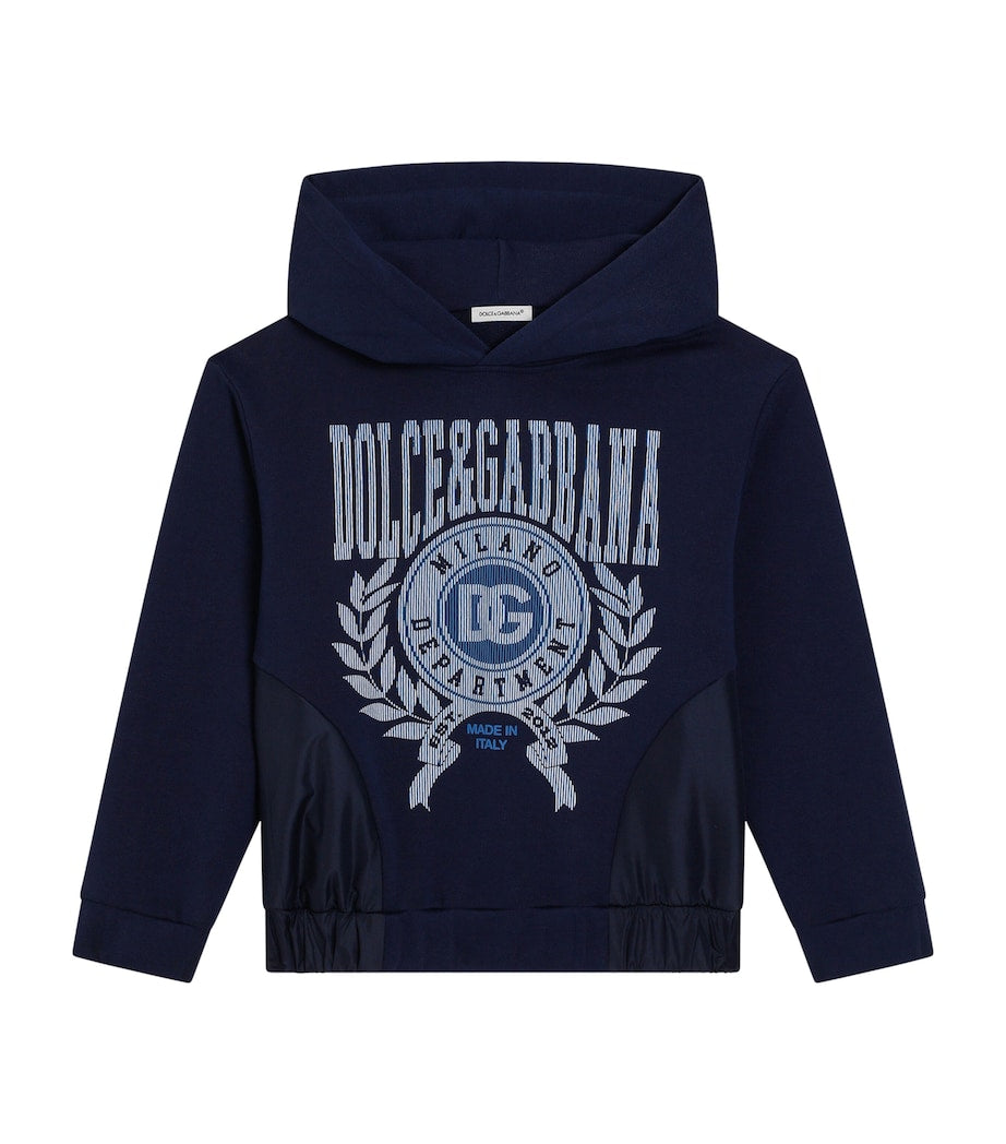 Dolce & Gabbana Kids Cotton-Blend Logo Print Hoodie (8-12 Years)