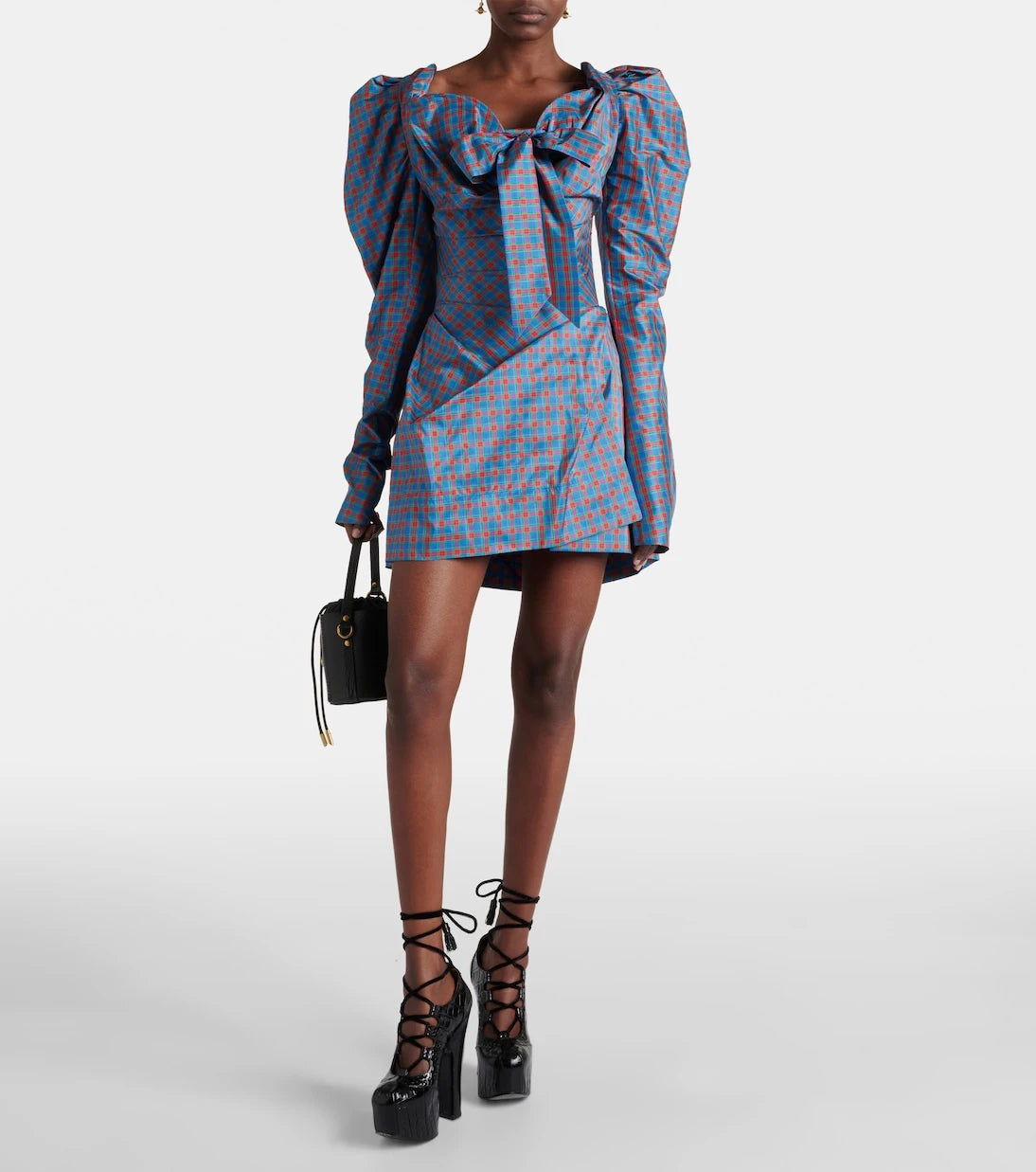 Vivienne Westwood - Bow-detail checked minidress
