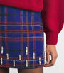 MAX&Co. Blue Wool-Blend Tartan Mini Skirt