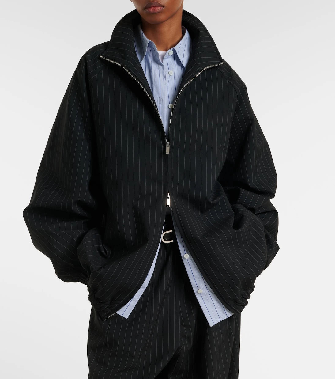 The Frankie Shop - Baxter oversized pinstripe blouson jacket
