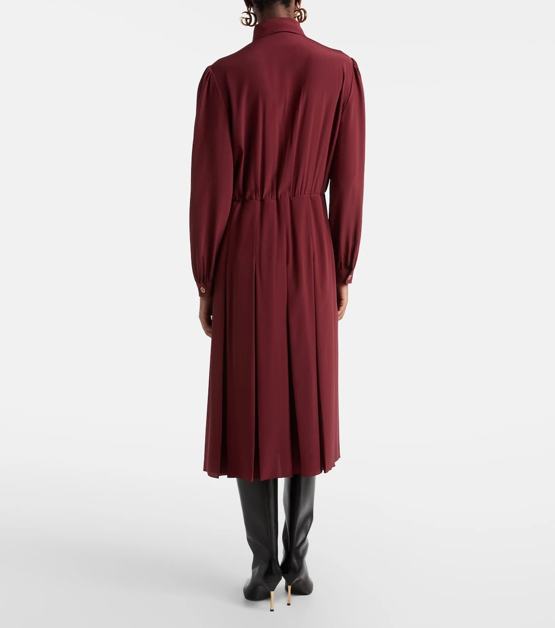 Gucci - Pleated silk crêpe de chine midi dress