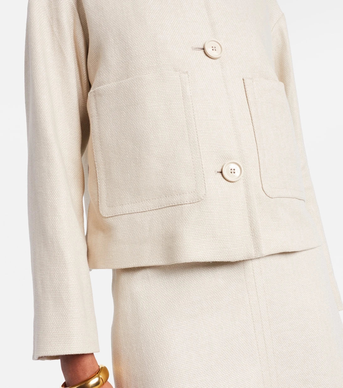 'S Max Mara - جاكيت Dattero من الكتان والقطن