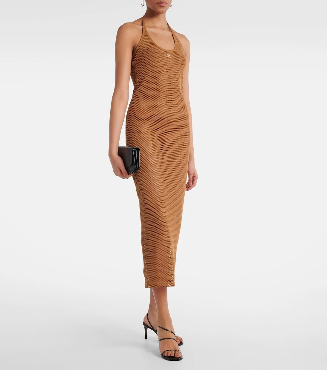 Courrèges - Sheer cotton mesh midi dress