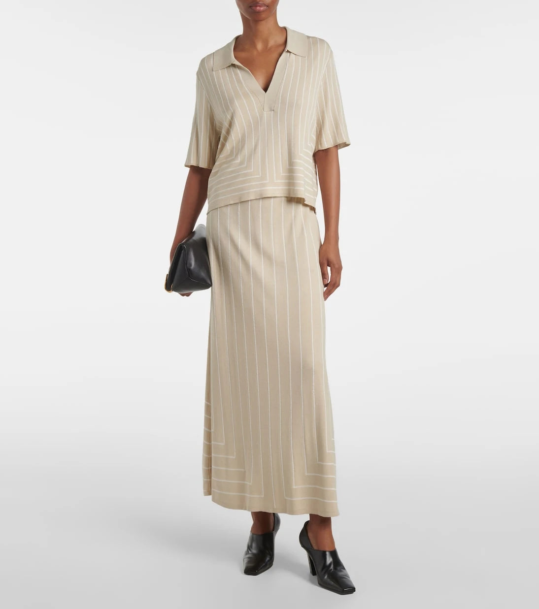 Joseph - Striped cotton and silk maxi skirt