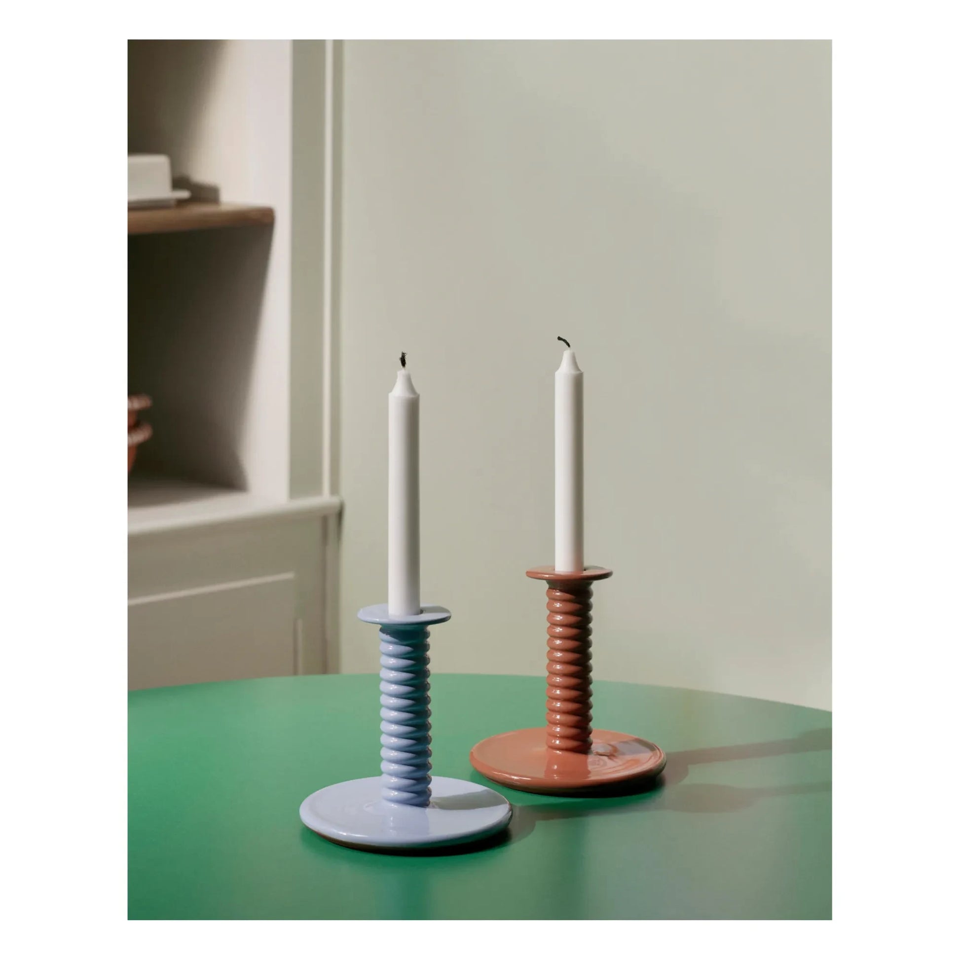 Hay - Barro terracotta candlestick, Rui Pereira | Light blue