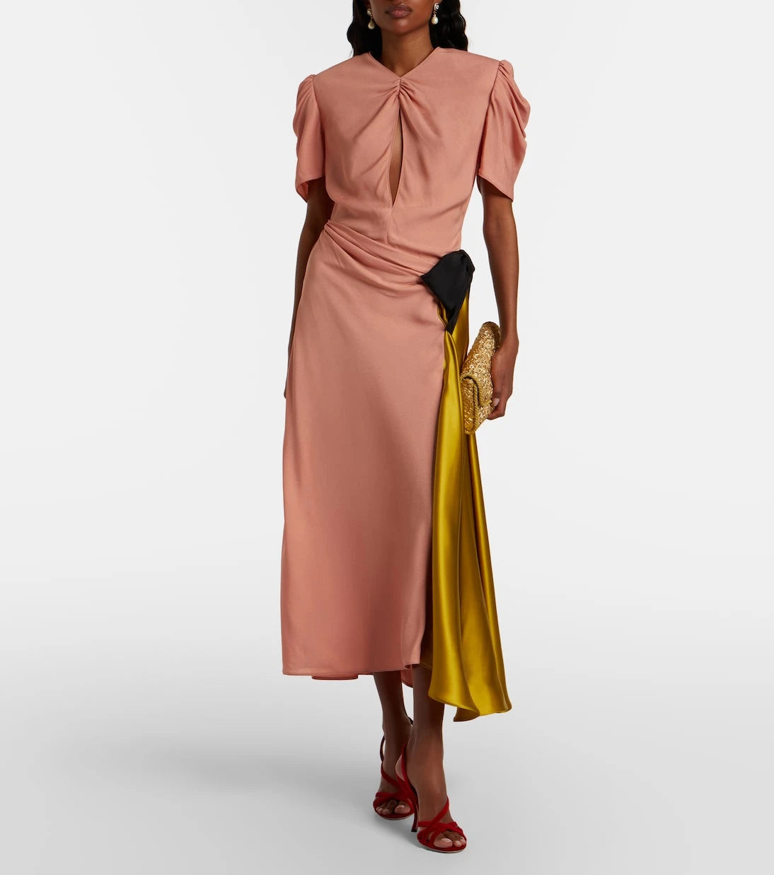 Valentino - Bow-detail draped midi dress