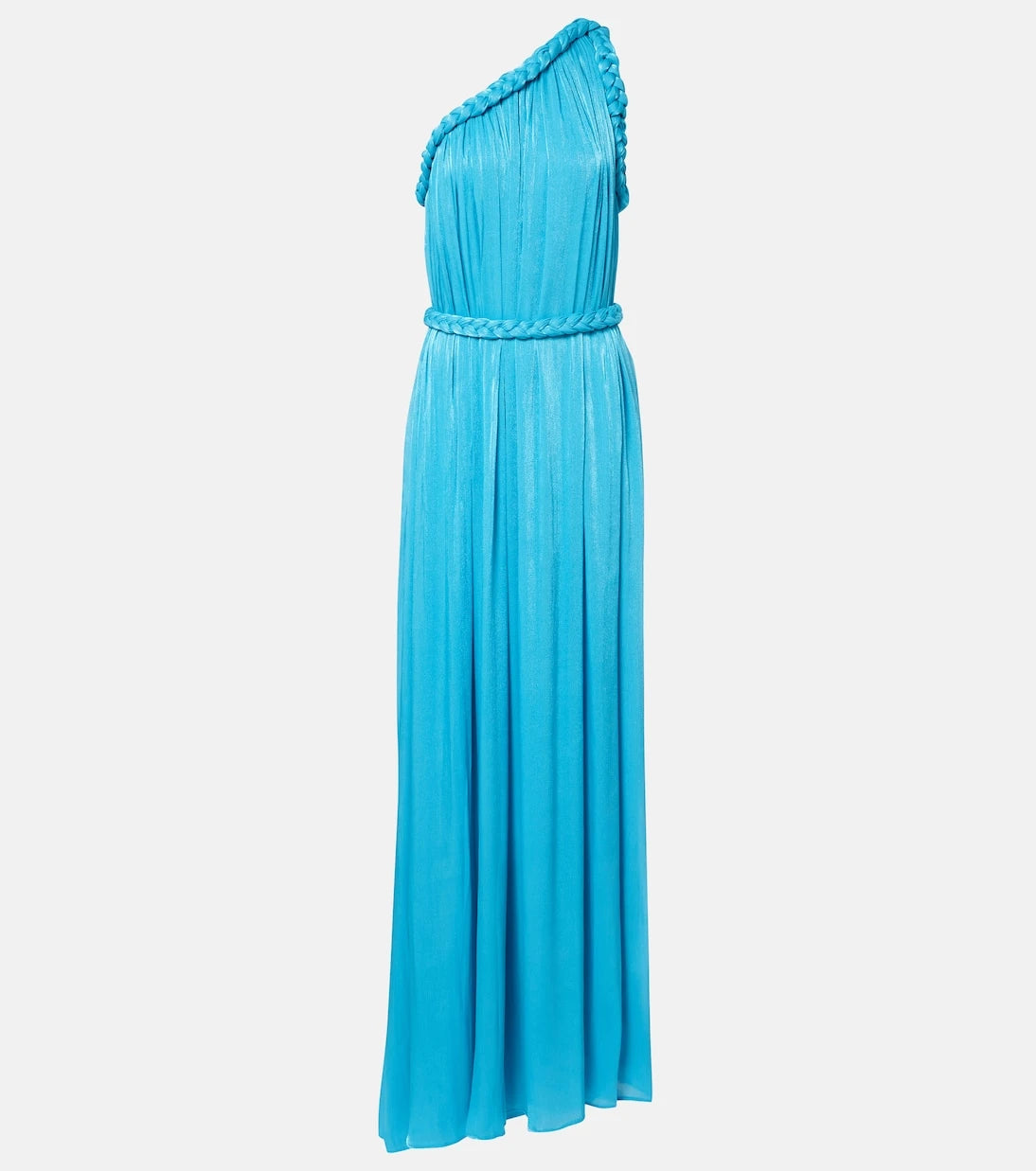 Costarellos - Isilda lamé georgette one-shoulder gown
