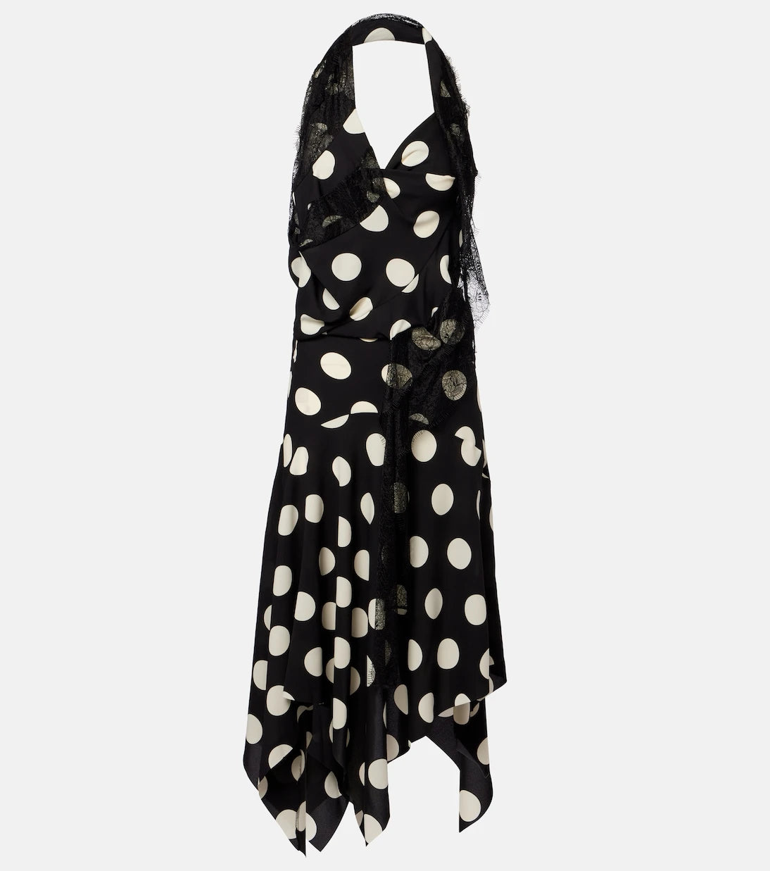جونيا واتانابي - فستان ميدي منقط مزين بالدانتيل