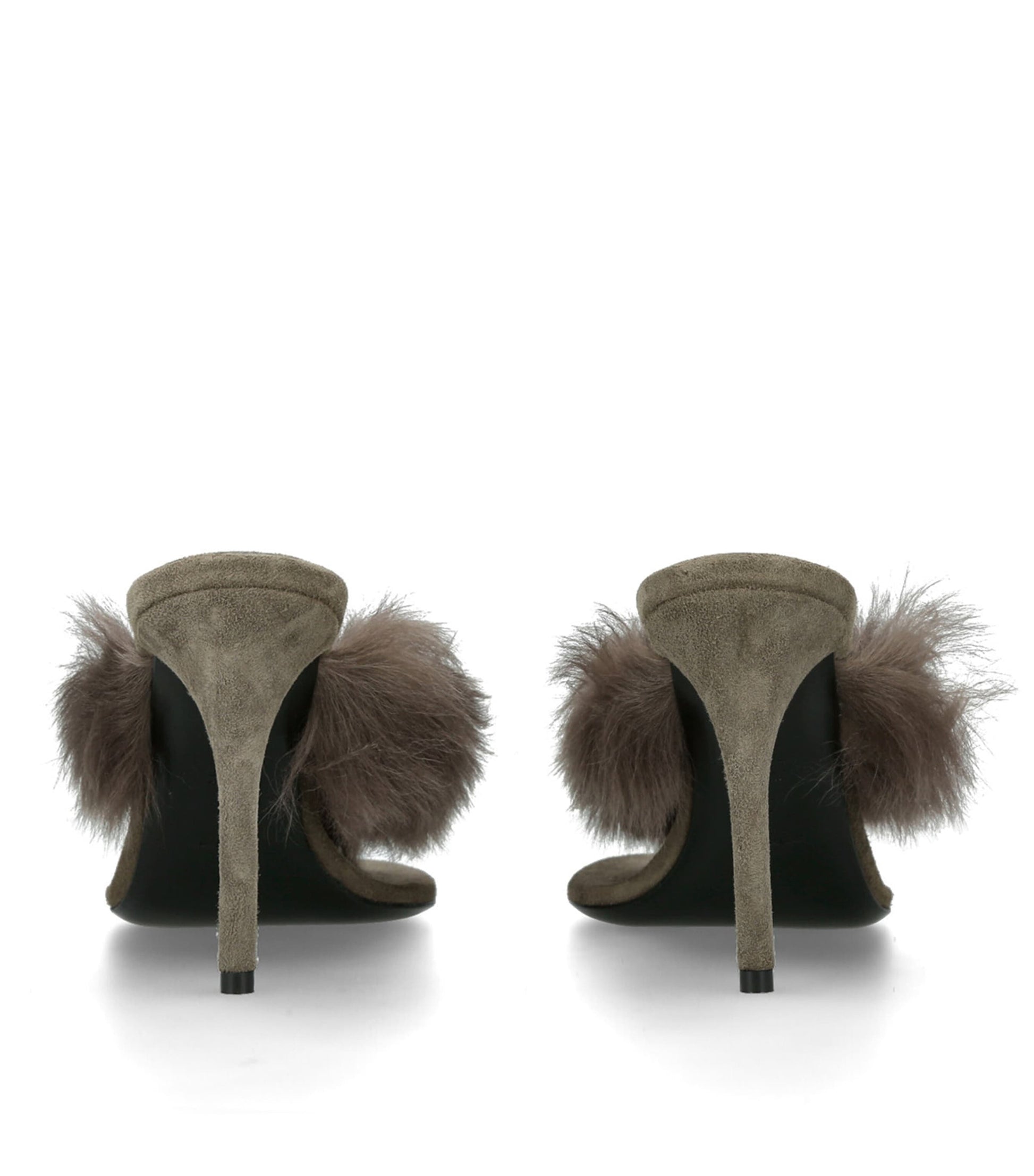 Alaïa Brown Shearling Fur Thong Heeled Mules 90