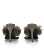 Alaïa Brown Shearling Fur Thong Heeled Mules 90