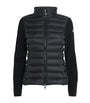 Moncler Black Down Wool-Trim Panelled Cardigan