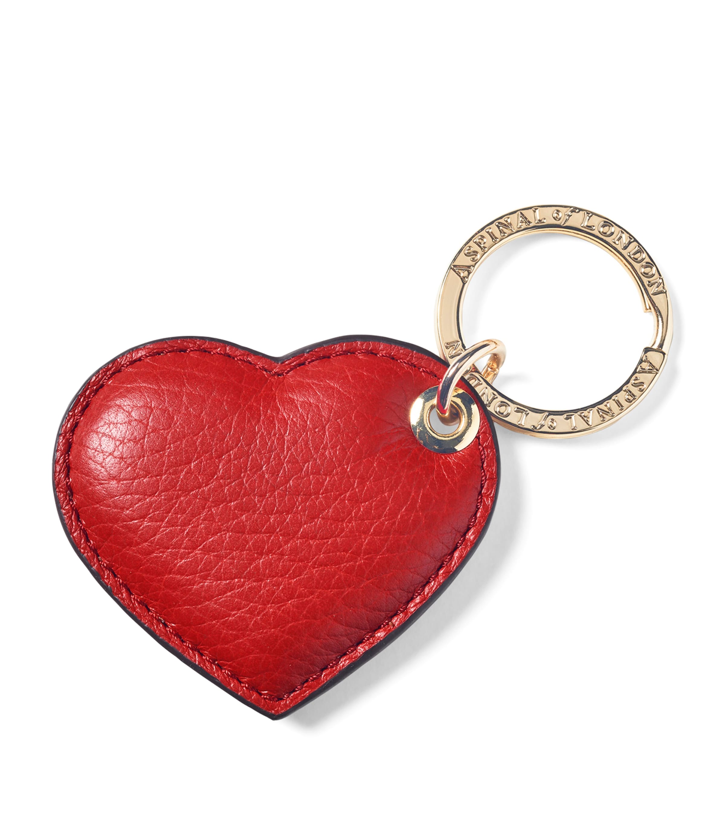Aspinal Of London Red Leather Heart Keyring