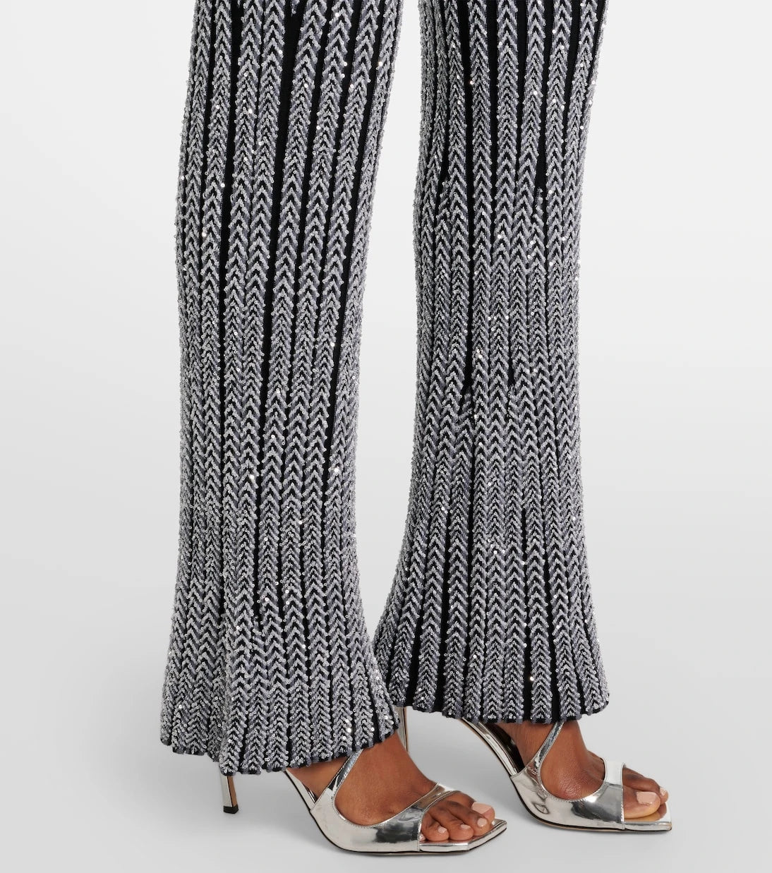 Missoni - بنطلون شيفون لاميه واسع من الأسفل