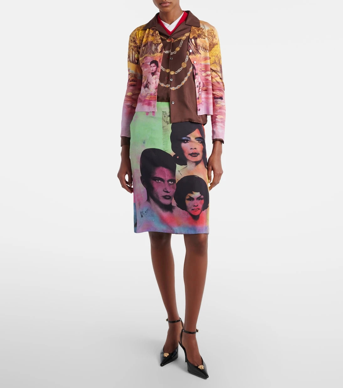 Versace - Printed silk cardigan