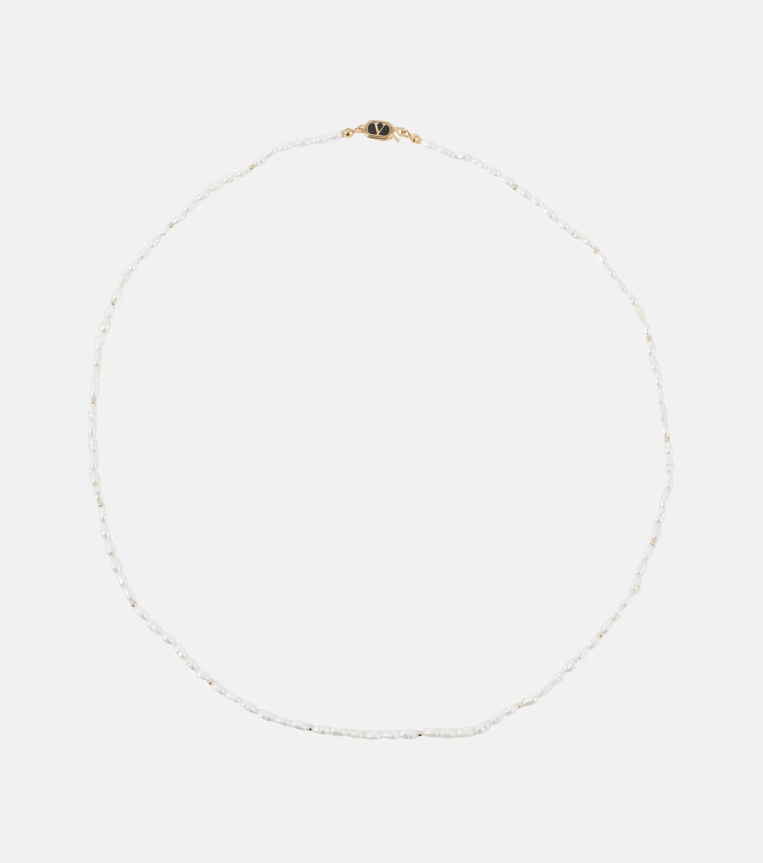 Valentino - Faux pearl and enamel necklace