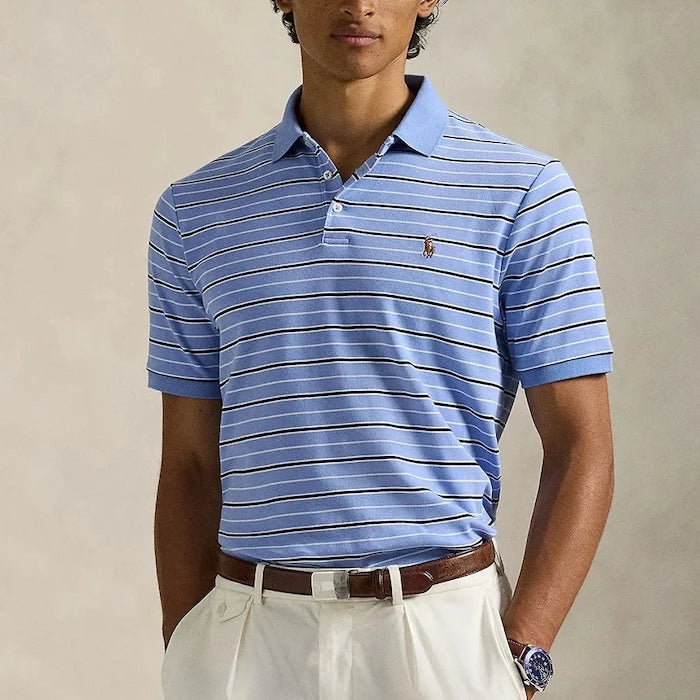 Памучна тениска с яка Polo Ralph Lauren