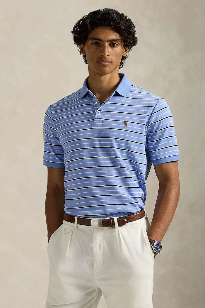 Памучна тениска с яка Polo Ralph Lauren