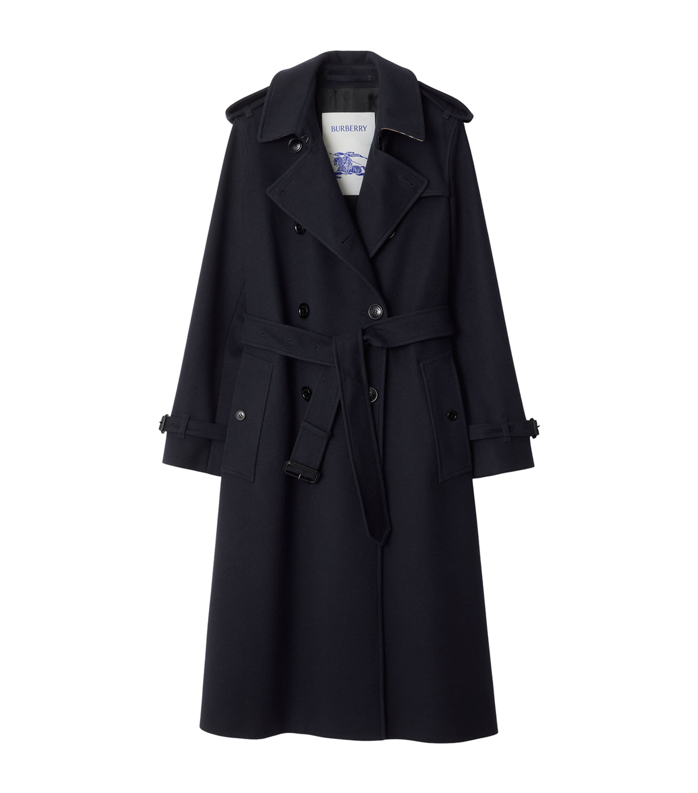 Navy Cashmere Long Kensington Heritage Trench Coat
