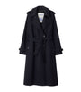 Burberry Navy Cashmere Long Kensington Heritage Trench Coat