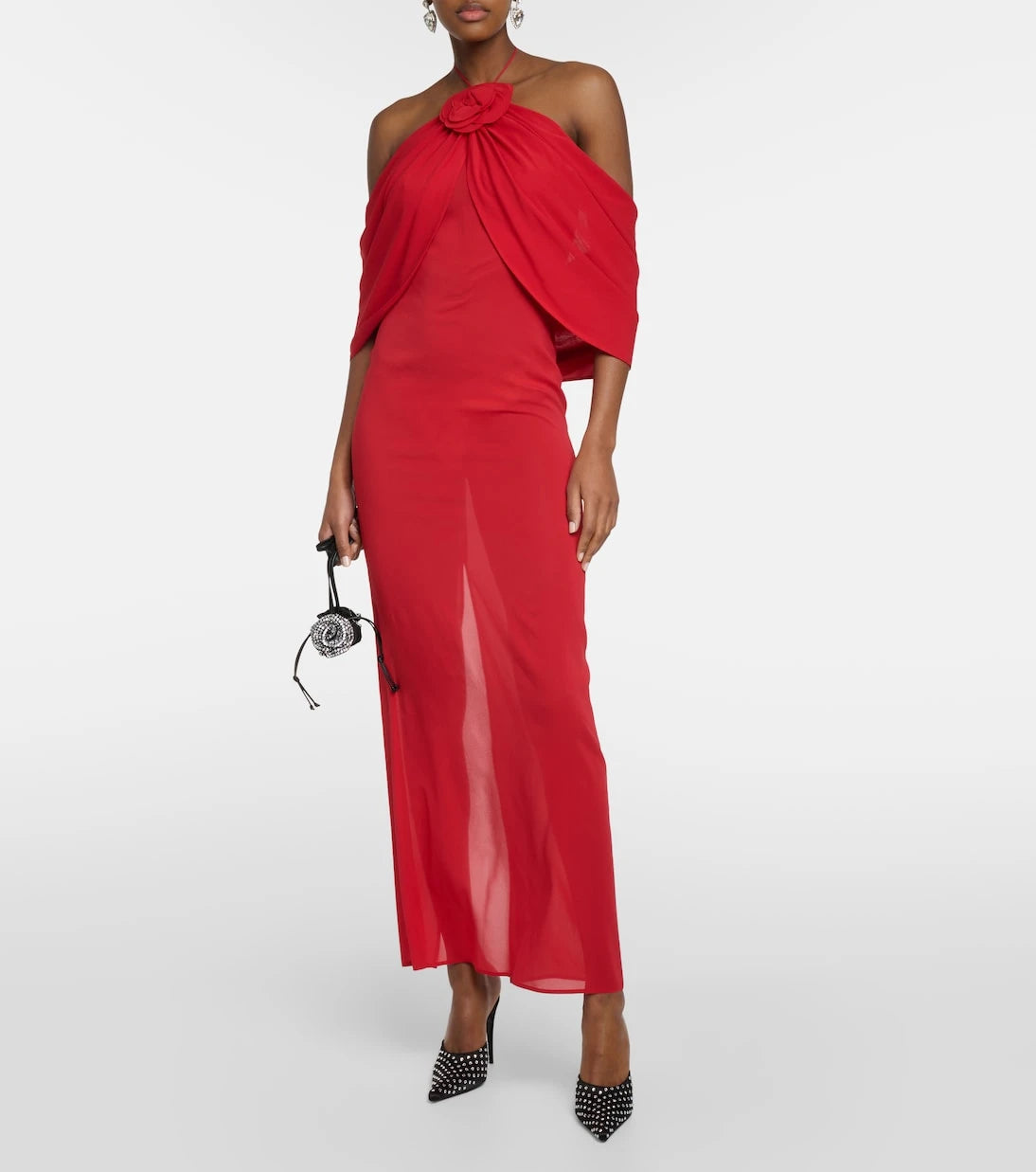 Magda Butrym - Floral-appliqué silk blend gown