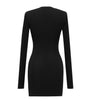 Saint Laurent Black Long-Sleeve Mini Dress