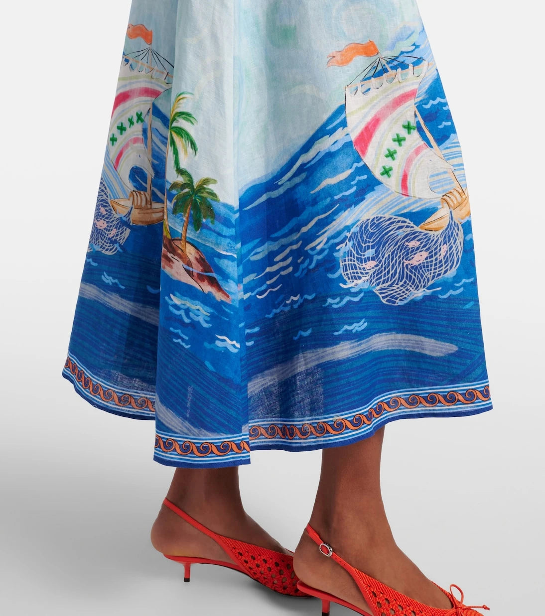 Alémais - Printed linen midi dress