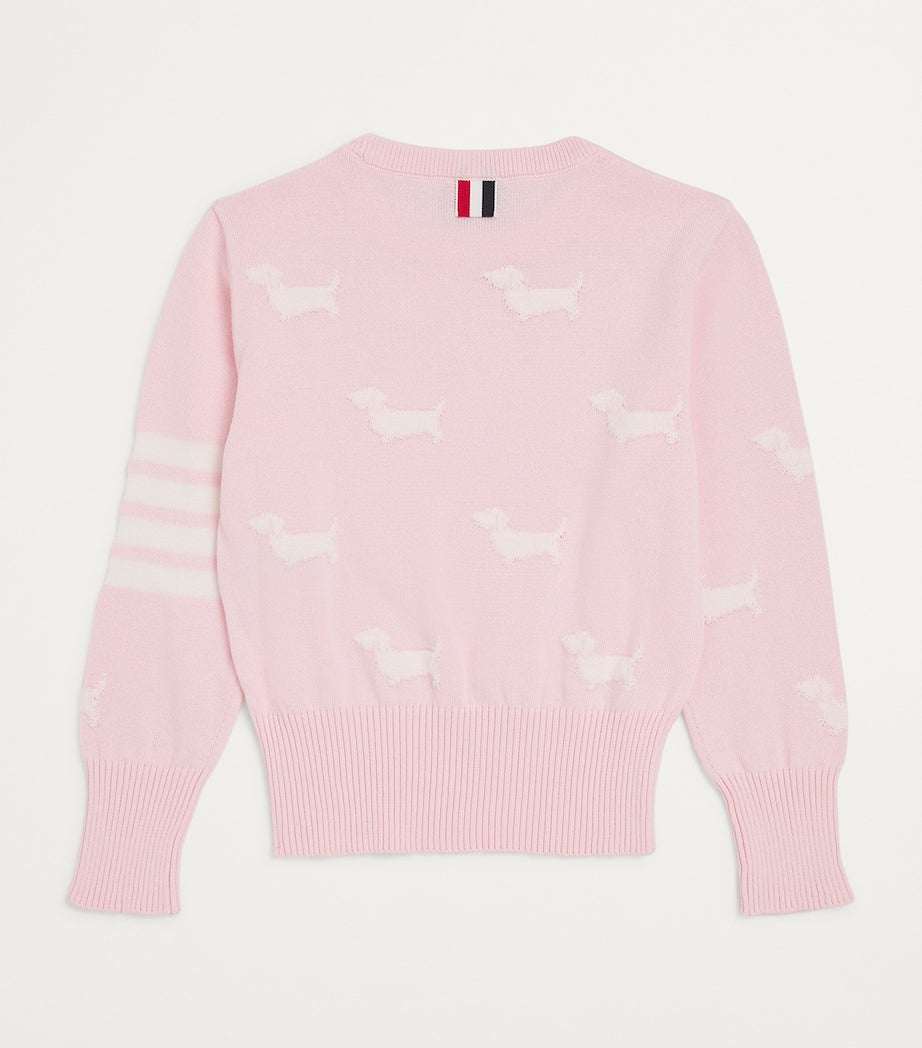 Thom Browne Kids Cotton Dog Print Sweater (2-12 Years)