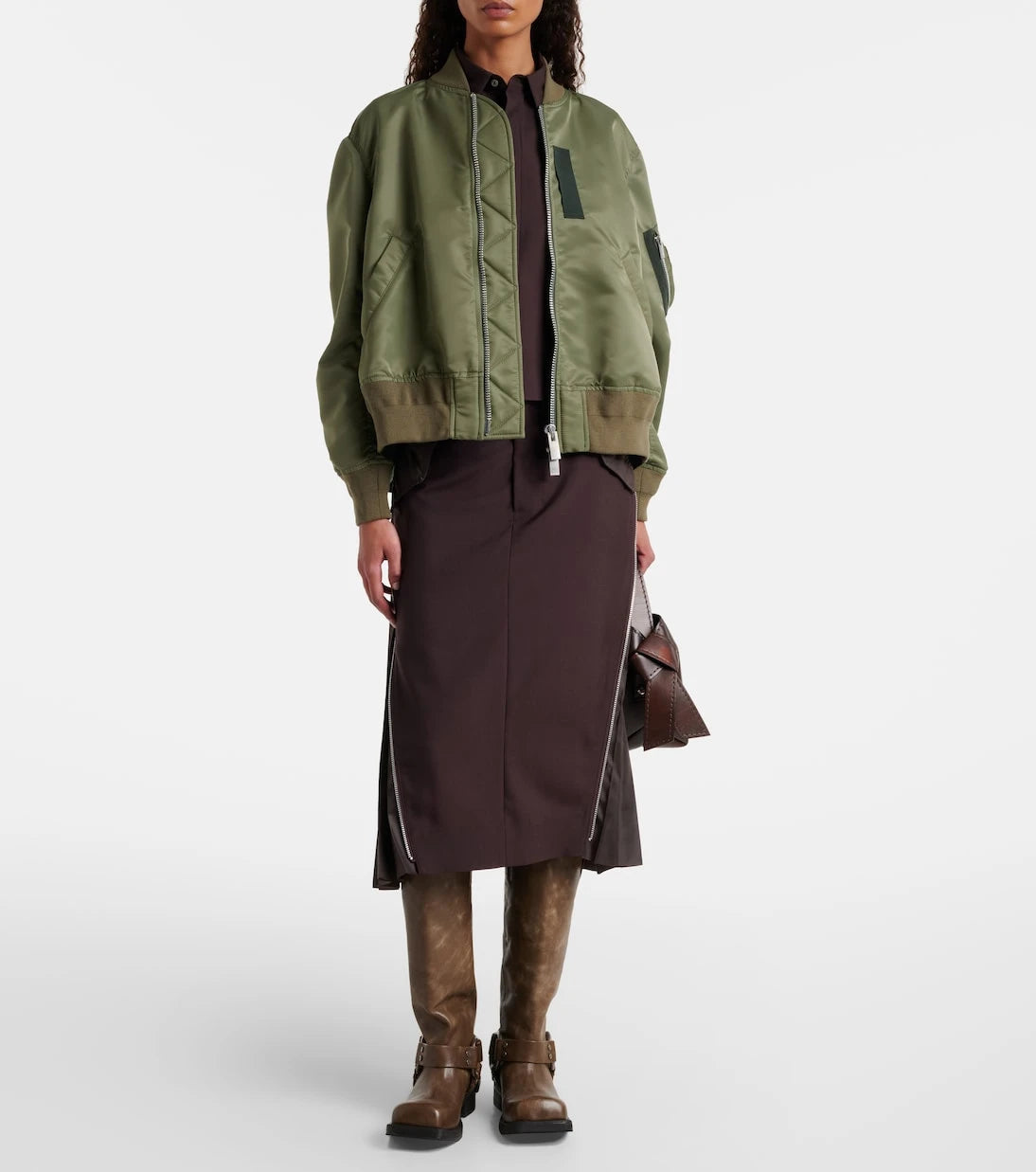 Sacai - جاكيت بومبر من النايلون