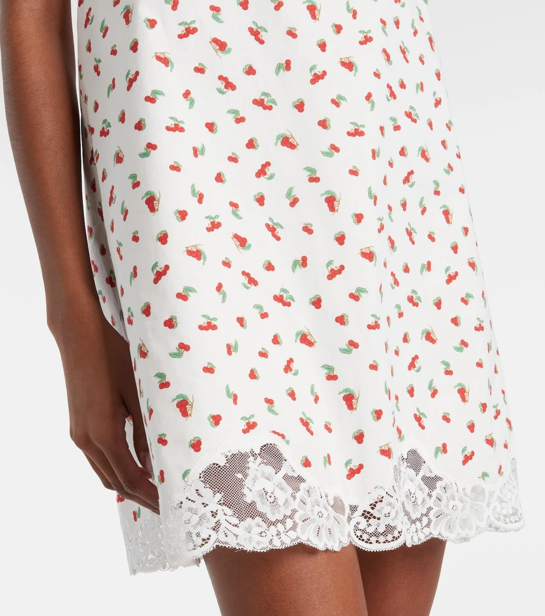 Posse - Delia lace-trimmed printed cotton minidress
