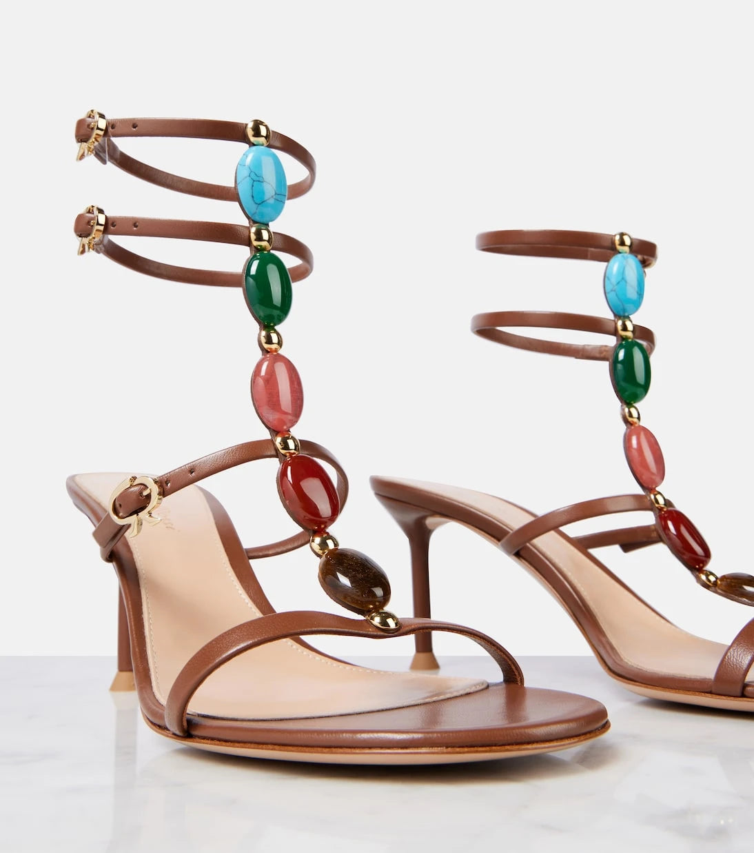 Gianvito Rossi - Shanti 70 embellished leather sandals