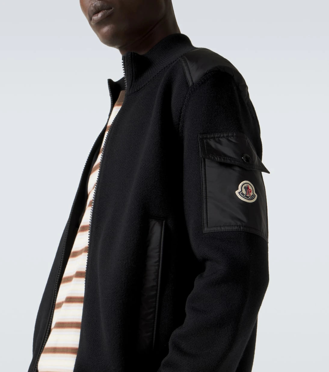 Moncler - Tricot down-paneled virgin wool cardigan