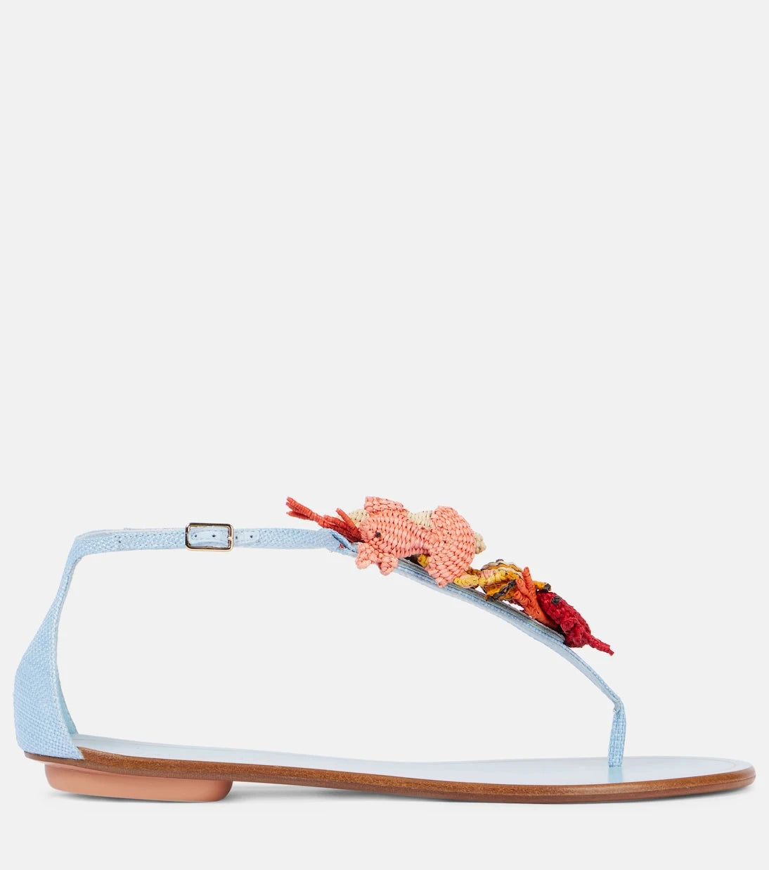 Aquazzura - Marea raffia thong sandals