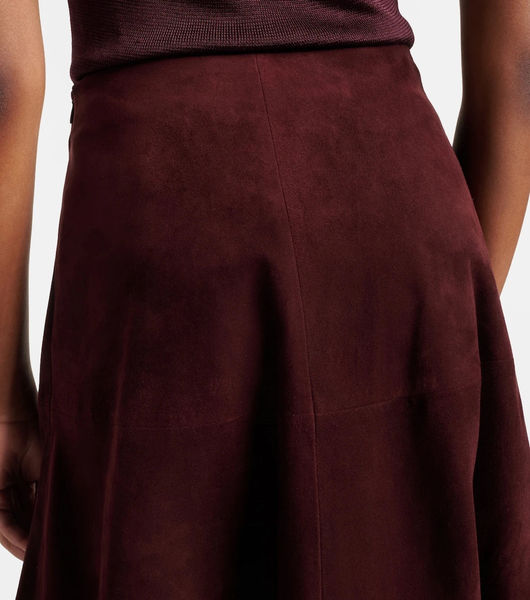 Nour Hammour - Opera leather midi skirt