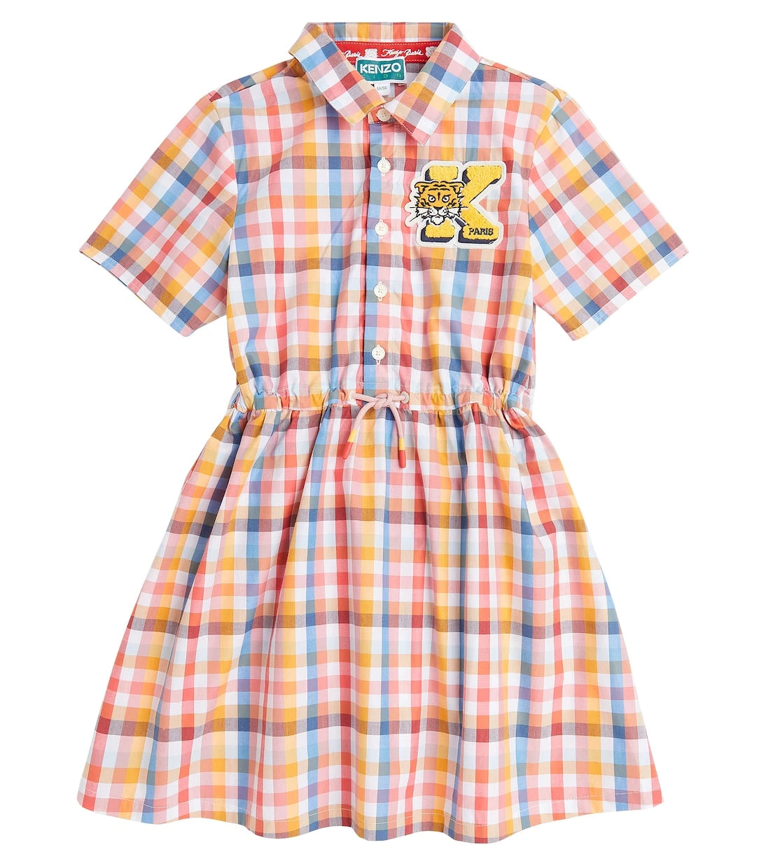 Kenzo Kids - فستان كنزو كيدز كاروهات من القطن
