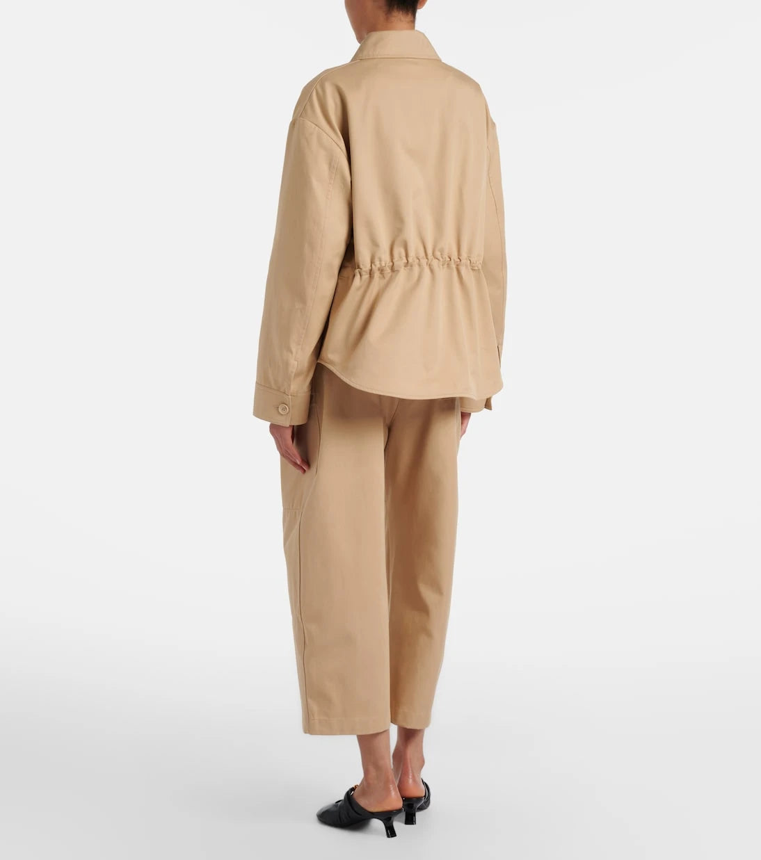 Loewe - Cotton cropped barrel-leg pants